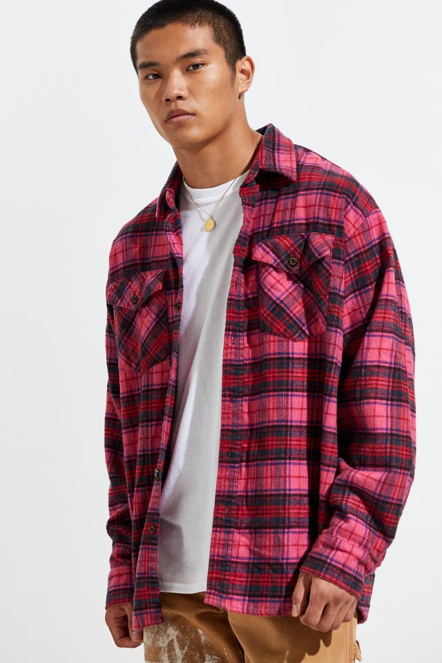 Urban Renewal Vintage Overdyed Flannel Button Down Cotton Shirt