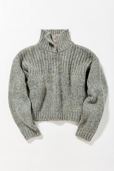 Eloise Button-Detail Turtleneck Sweater