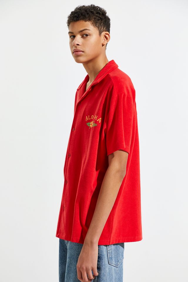 The Art Of Scribble Tiger Terry Cloth Short Sleeve Button-Down Shirt #2