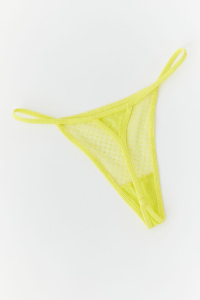 Out From Under Carly Sheer Mesh Bikini Knickers in Yellow