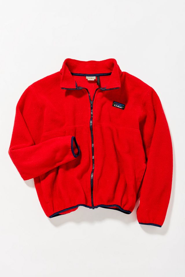 Vintage L.L. Bean Red Full-Zip Fleece Jacket | Urban Outfitters