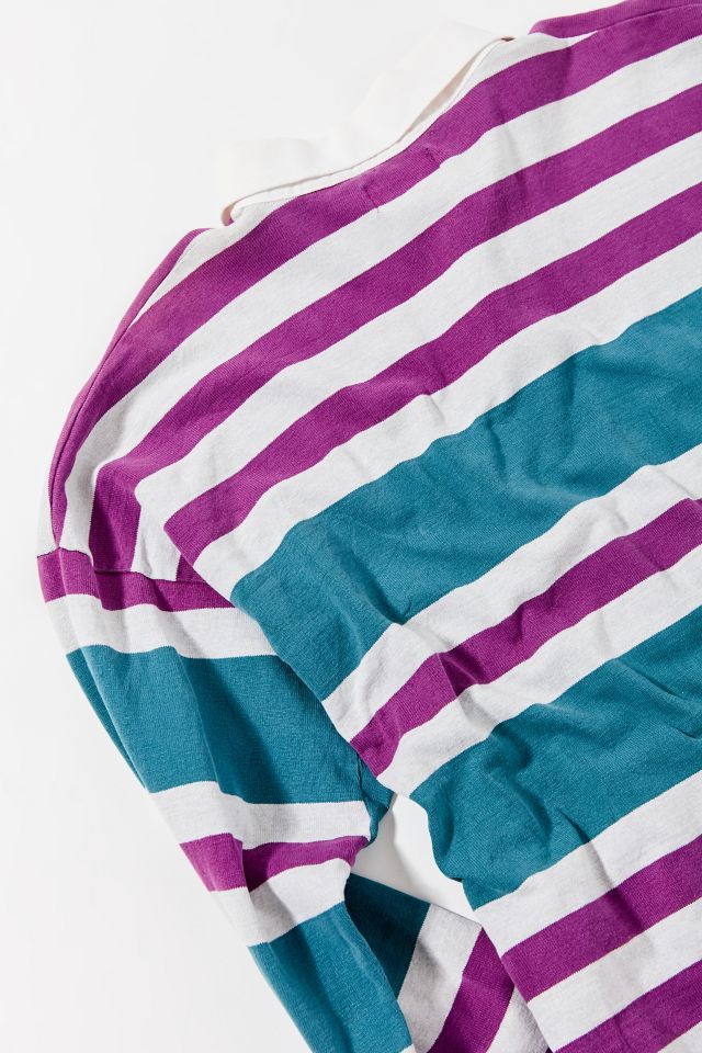 Vintage L.L. Bean Purple Stripe Rugby Shirt  #1