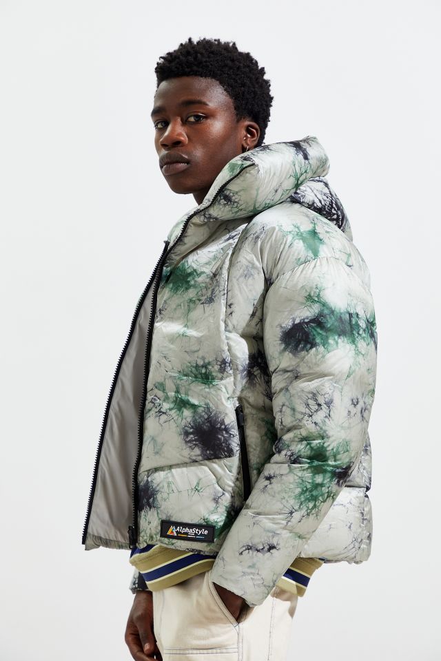 AlphaStyle Mallard Tie-Dye Print Padded Down Puffer Coat   #2
