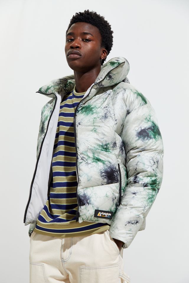 AlphaStyle Mallard Tie-Dye Print Padded Down Puffer Coat   #4