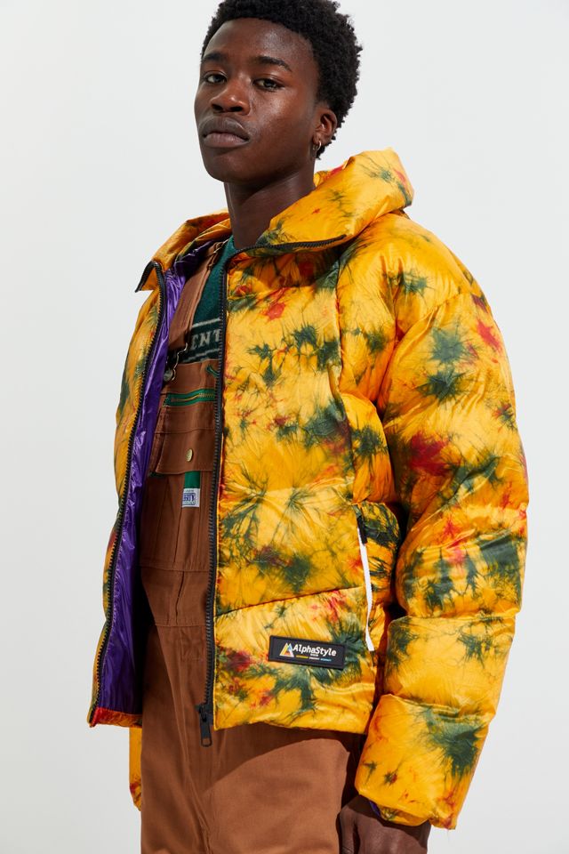 AlphaStyle Mallard Tie-Dye Padded Down Puffer Coat Urban
