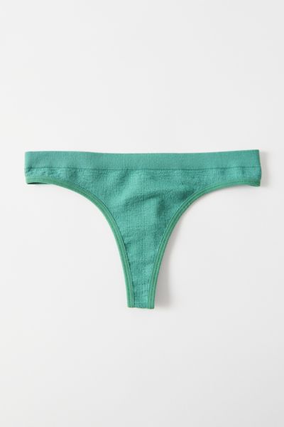 Out From Under Markie Seamless Ribbed Thong In Teal