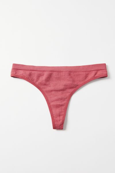 Out From Under Markie Seamless Ribbed Thong In Red