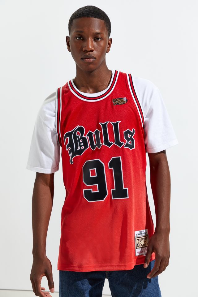 T-shirt Mitchell & Ness Chicago Bulls # 91 Dennis Rodman Name