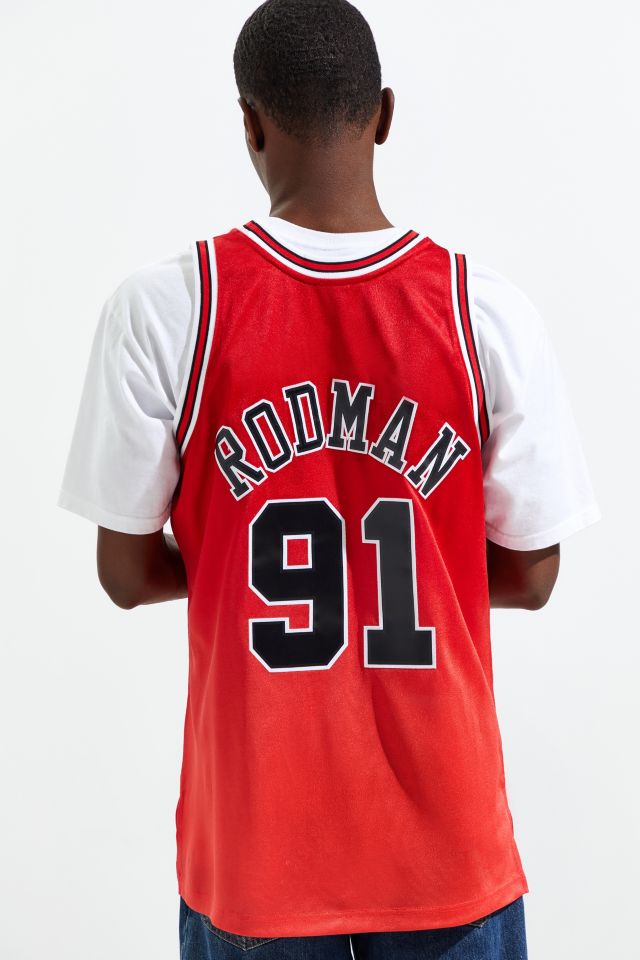 Mitchell & Ness Old English Chicago Bulls Dennis Rodman Basketball Jersey #5