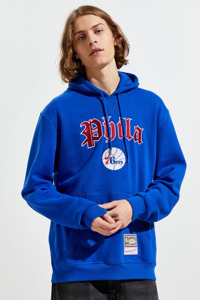 Mitchell & Ness Old English Philadelphia 76ers Hoodie Sweatshirt  #1