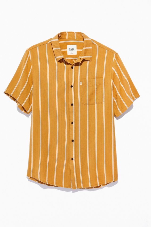Katin Alan Stripe Short Sleeve Button-Down Shirt | Urban Outfitters