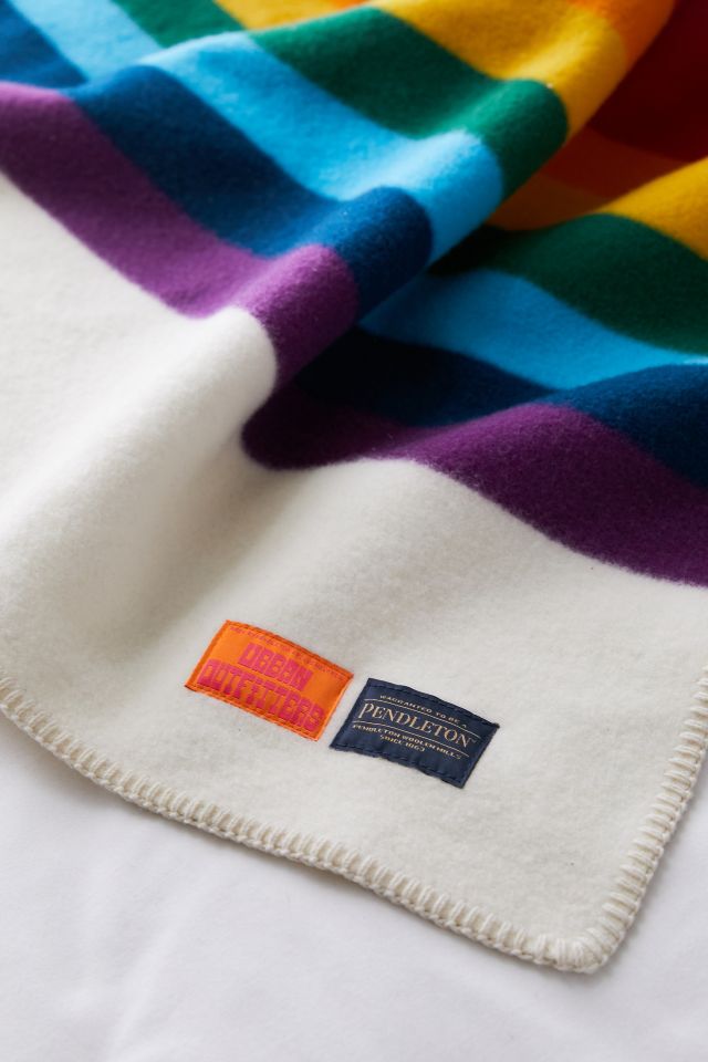 Pendleton UO Exclusive Rainbow Wool Bed Blanket