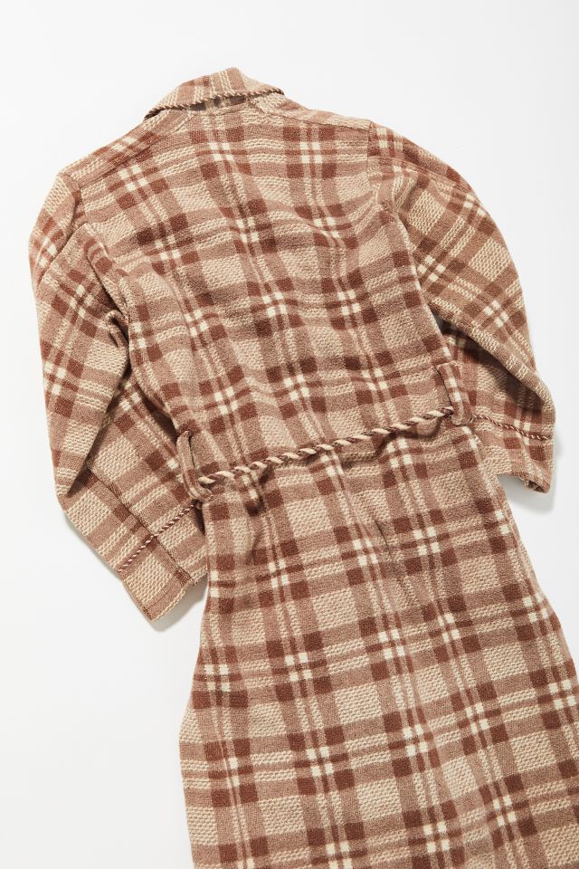 Vintage Brown Plaid Duster Coat  #2