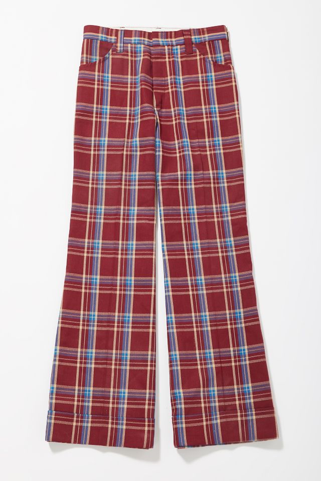 Vintage Red Plaid Wide Leg Pant | Urban Outfitters
