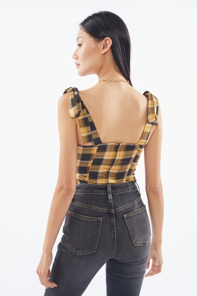 トップス oll kyoto Mid PLAID bustier Retro Plaid Corset Top - Multicolor | VintageMist