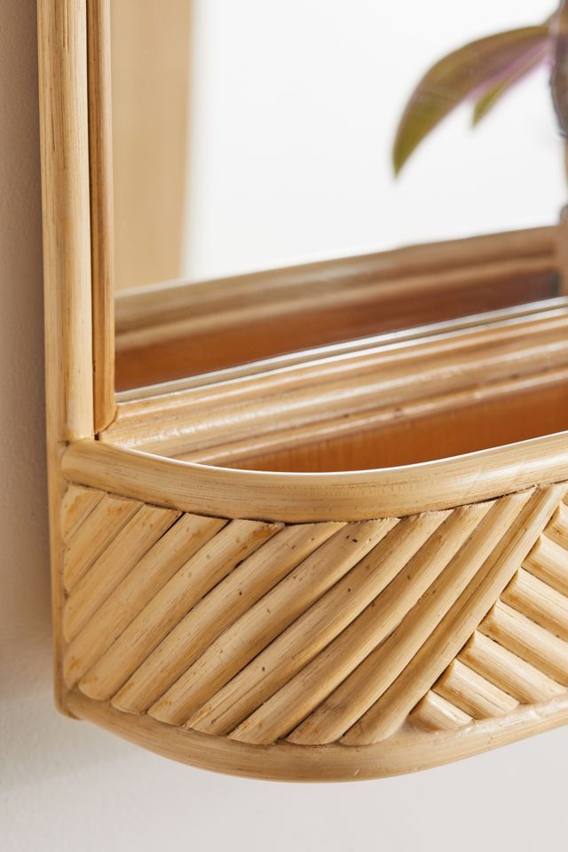 Ria Rattan Mirror Wall Shelf #4