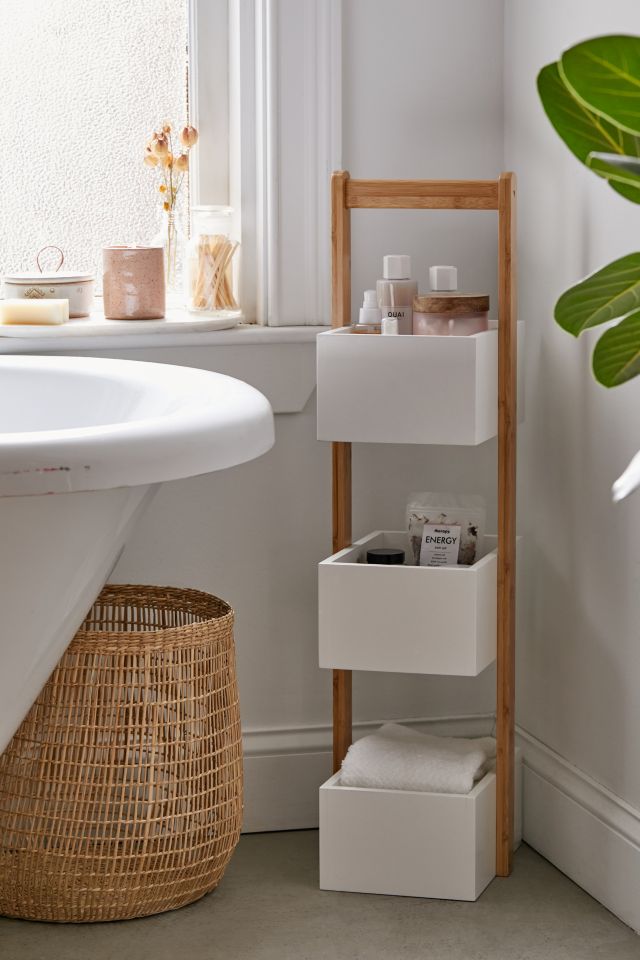 3 Tier Bathroom Storage Caddy - Wood Effect