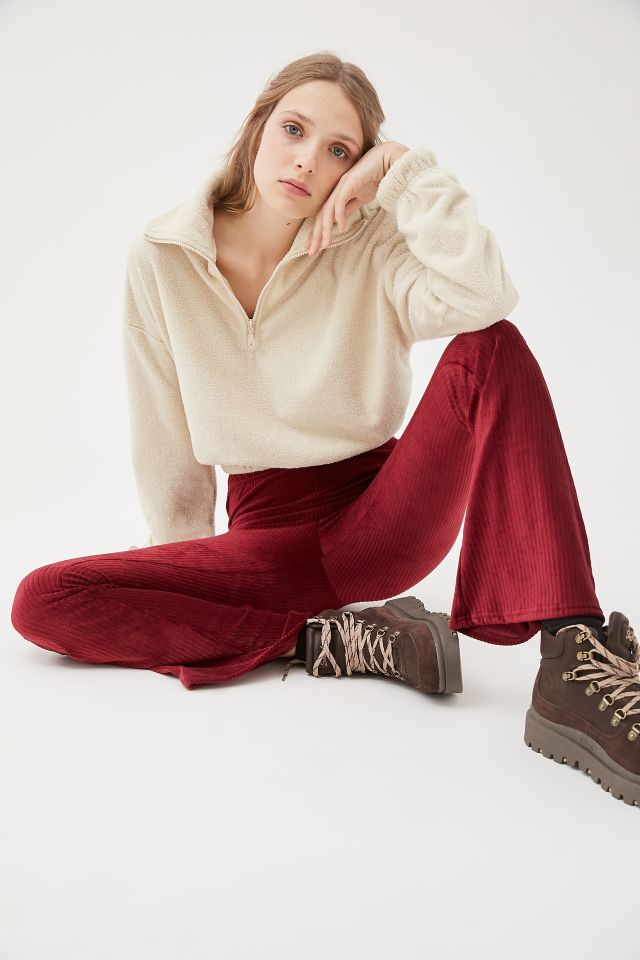 Urban Renewal Remnants Red Velvet Rib Flare Pant   #2