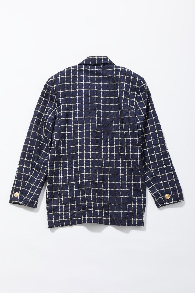 Vintage Navy Check Blazer  #1