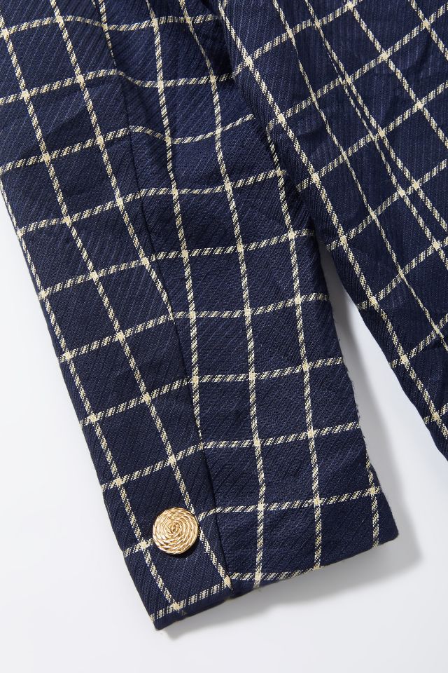 Vintage Navy Check Blazer  #3