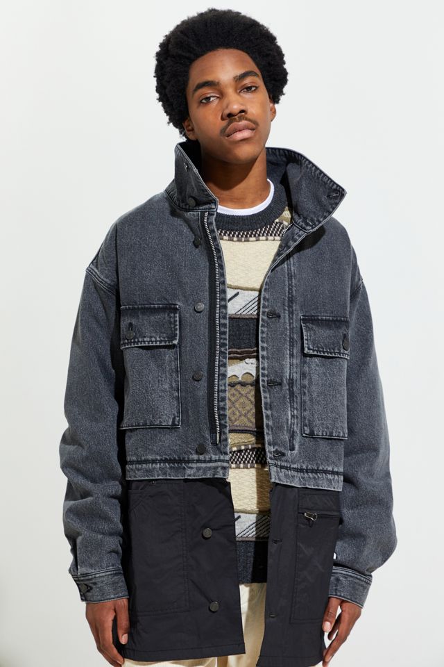 LAB101 Nylon Cross Denim Parka Jacket. | Urban Outfitters