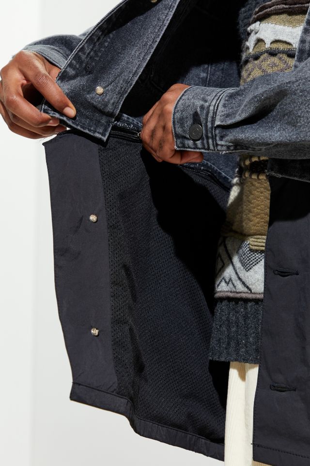 LAB101 Nylon Cross Denim Parka Jacket. #1