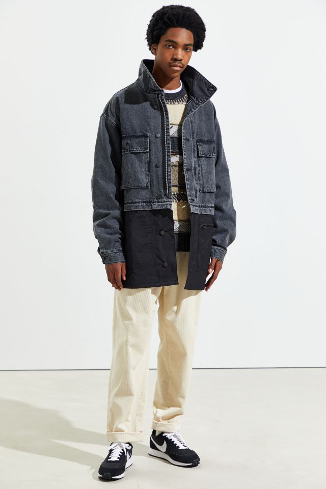 LAB101 Nylon Cross Denim Parka Jacket. #3