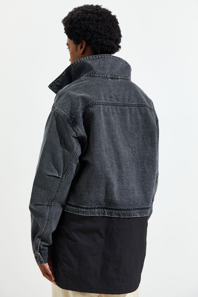 LAB101 Nylon Cross Denim Parka Jacket. #5