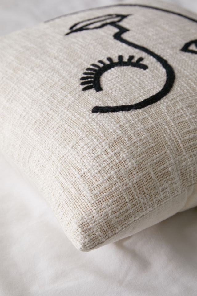 Line Art Wink Throw Pillow #1