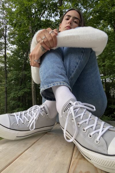 Platform best sale converse grey