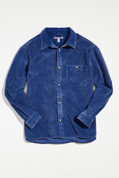 Urban Outfitters Uo Big Corduroy Work Shirt In Light Blue