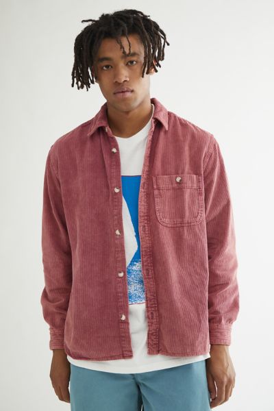 Urban Outfitters Uo Big Corduroy Oversized Work Shirt In Berry | ModeSens