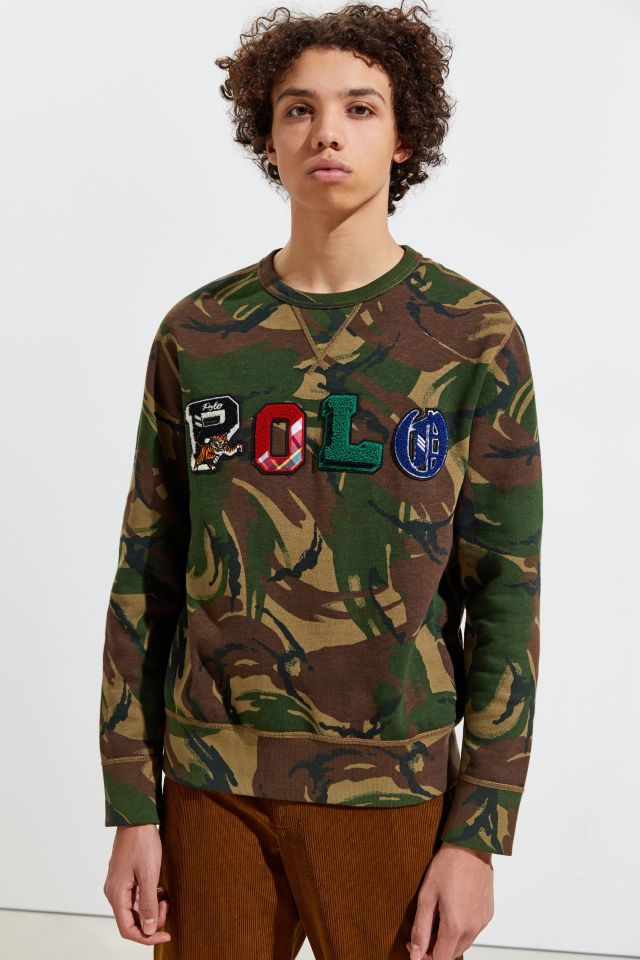 Polo camo hot sale fleece sweatshirt