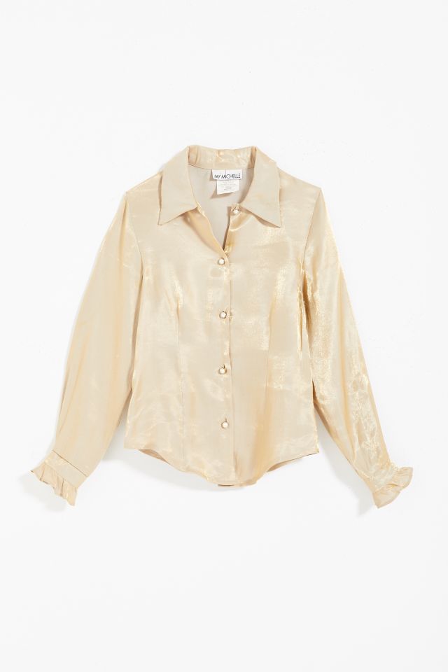 Vintage Pearl Button Blouse | Urban Outfitters