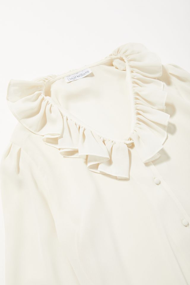 Vintage Ruffle Button-Down Blouse | Urban Outfitters