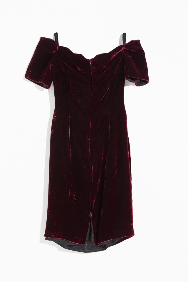 Vintage Off-Shoulder Velvet Dress  #2