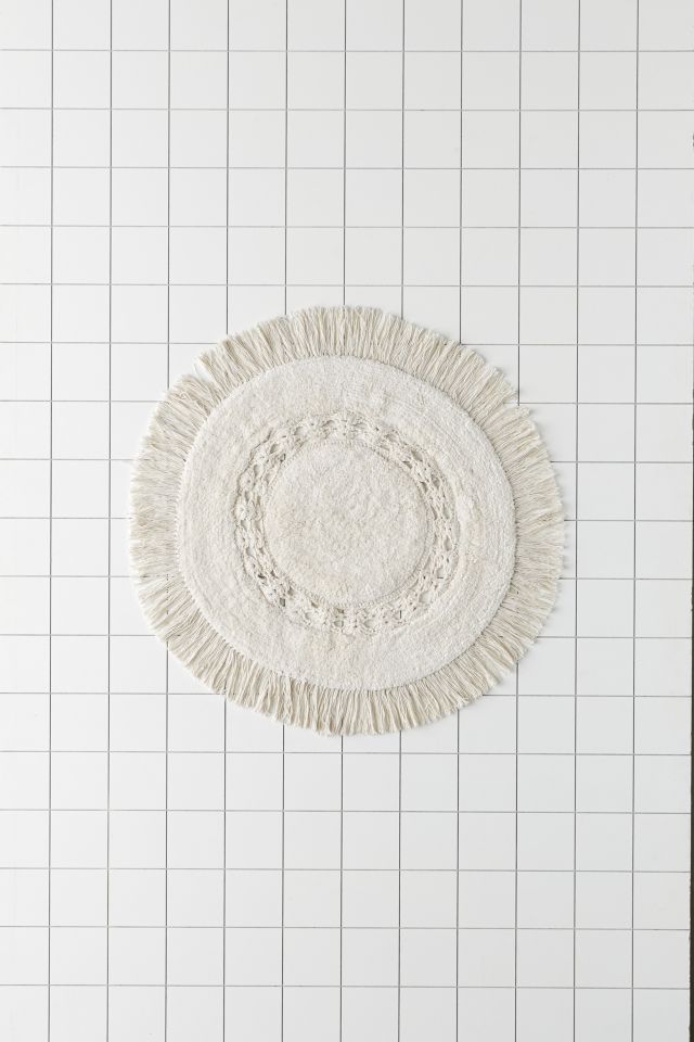 Raine Crochet Round Bath Mat Urban Outfitters