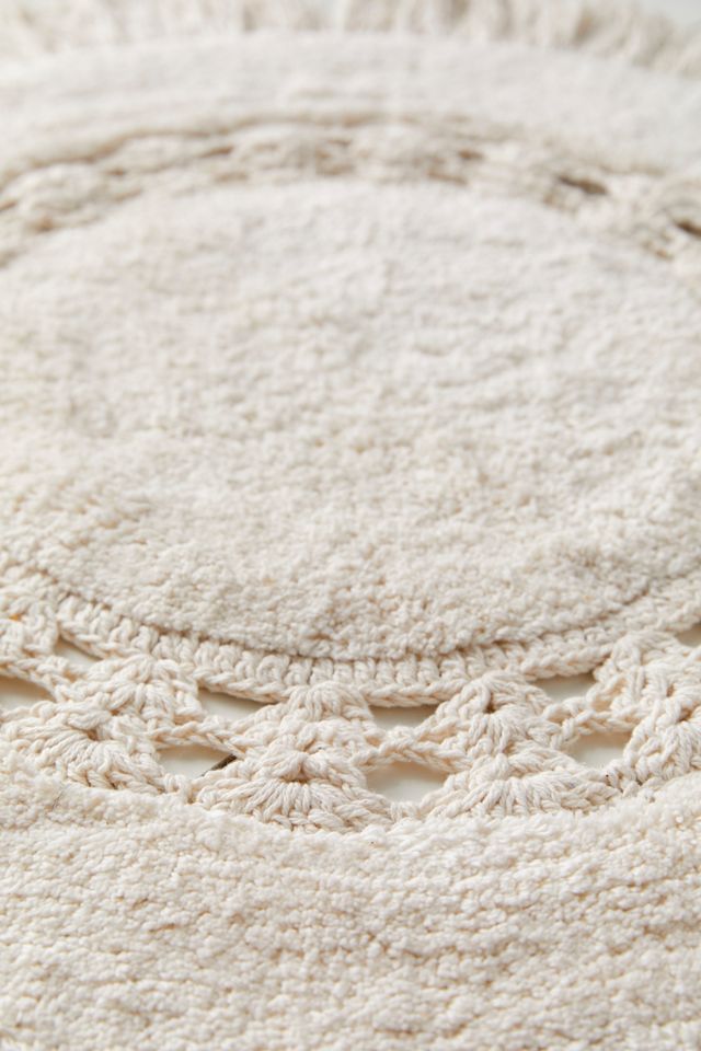 Raine Crochet Round Bath Mat Urban Outfitters