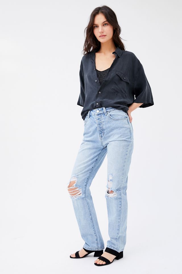 ZGY DENIM Hi Mum High-Waisted Straight Leg Jean