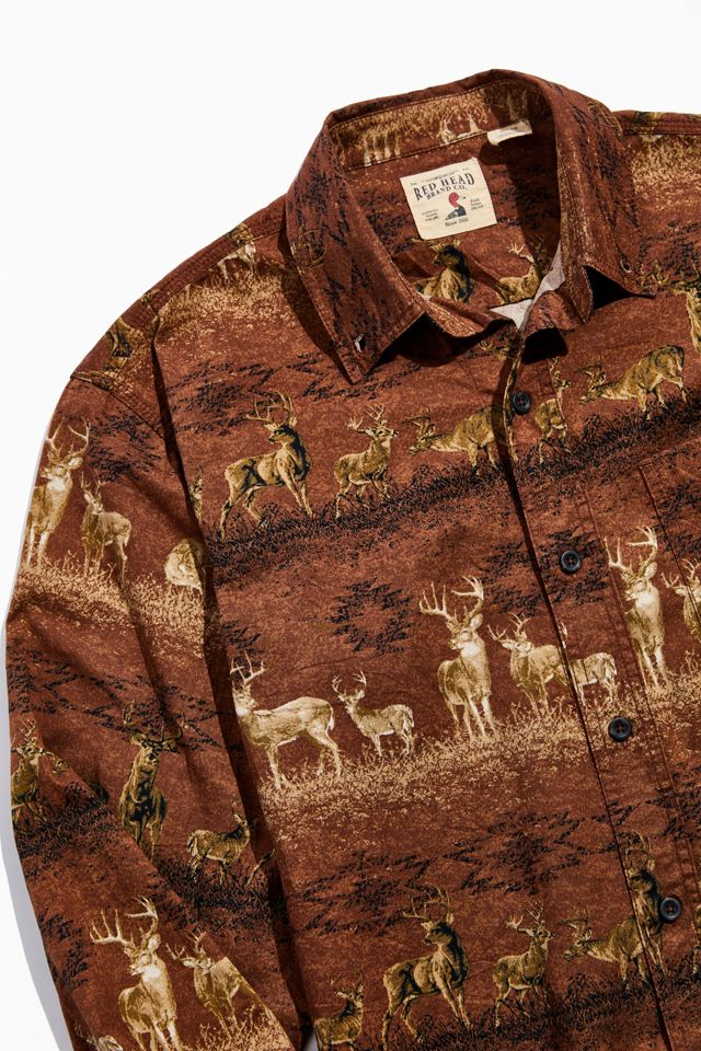 deer dress shirt Deer Hunting Natural Issue Button Down Shirt Large L Outdoors 2081