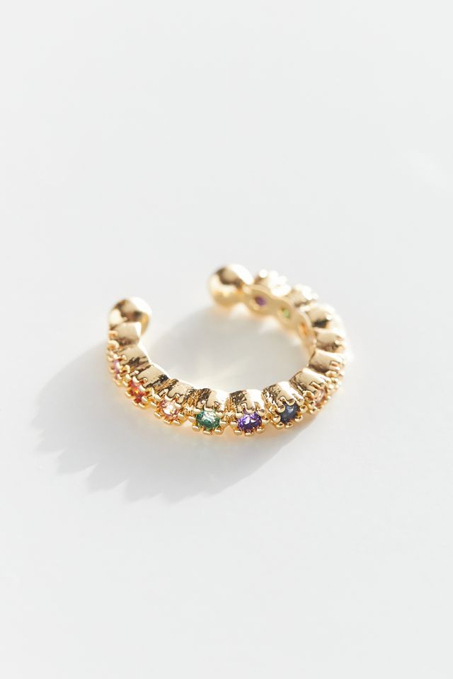 Rainbow Stone Ear Cuff #2