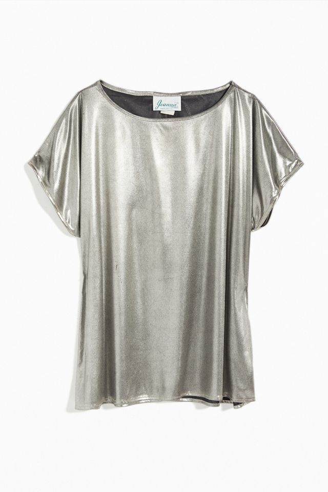 Vintage Silver Metallic Top | Urban Outfitters