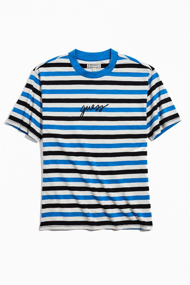 Guess striped shirt blue best sale