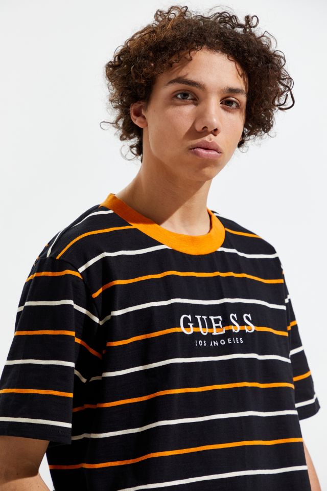 GUESS Stripe Embroidered Text Tee  #4