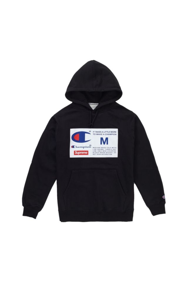 Supreme Champion Label Hooded Sweatshirt - Black