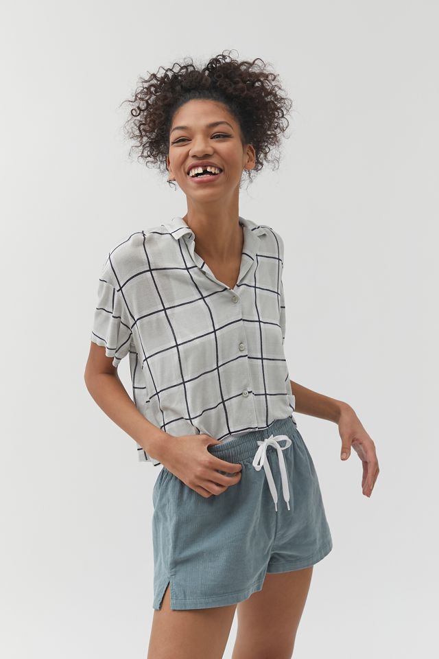 UO Harper Crepe Button-Down Shirt #1