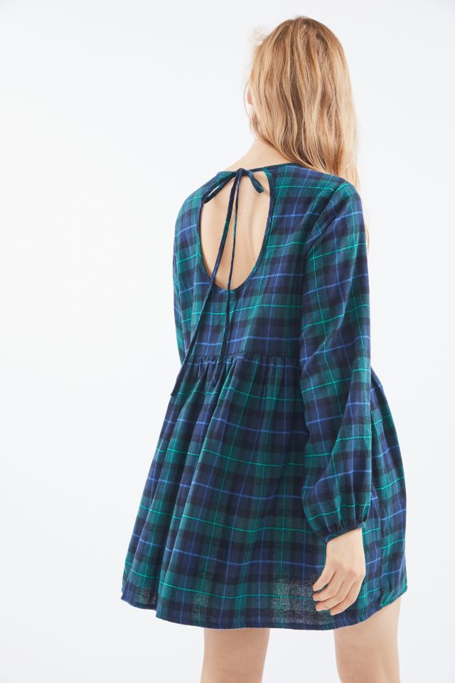 Urban Renewal Remnants Flannel Balloon Sleeve Babydoll Dress  #3