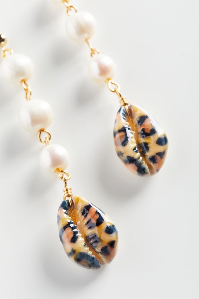 Venessa Arizaga Moonlight Beach Leopard Shell Earring #1