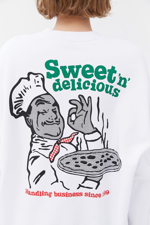 SWEET SKTBS Loose Pizza Crew Neck Sweatshirt | Urban Outfitters