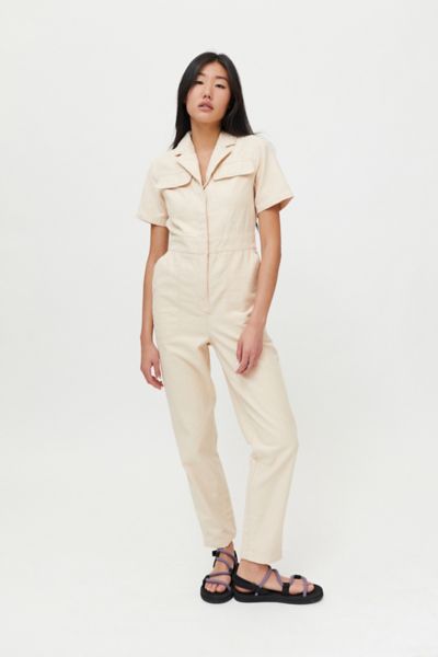 BDG Lizzy Coverall Jumpsuit in White
